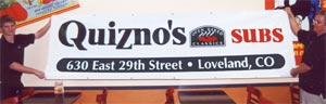 Quiznos vinyl banner